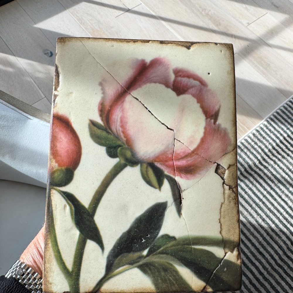 Sid Dickens T-148 MYSTIC BLOOM Pink and Green Floral Tile - Picture 9 of 14